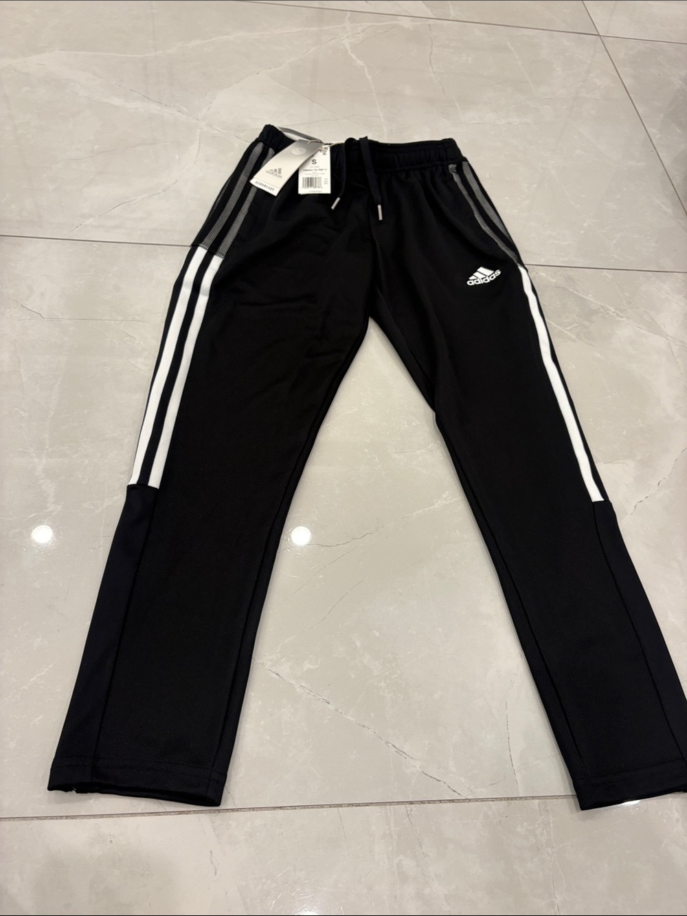 Adidas Kids Black Track Pants with White Stripe